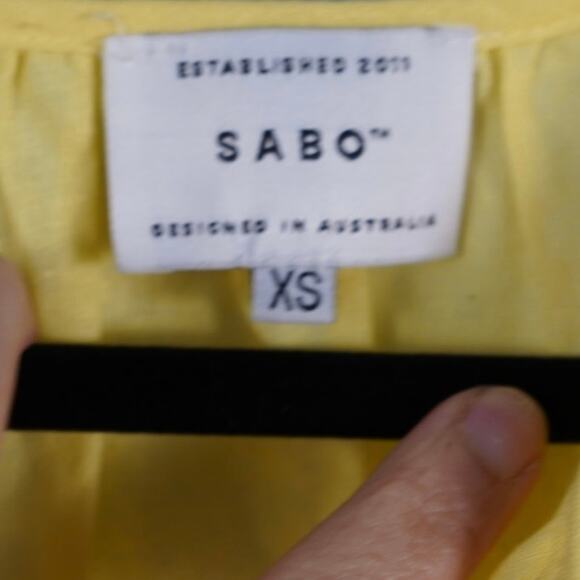 sabo anouk Drawstring Waist Mini Dress Yellow Womens Size XS - Picture 6 of 8